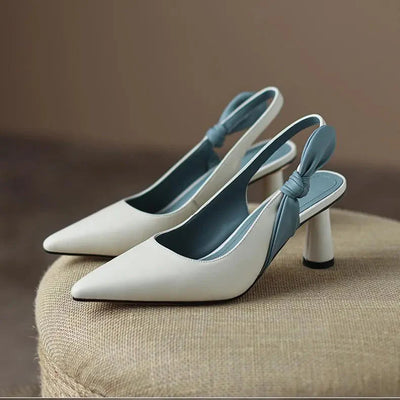 Nora - Elegantes zapatos negros con lazo