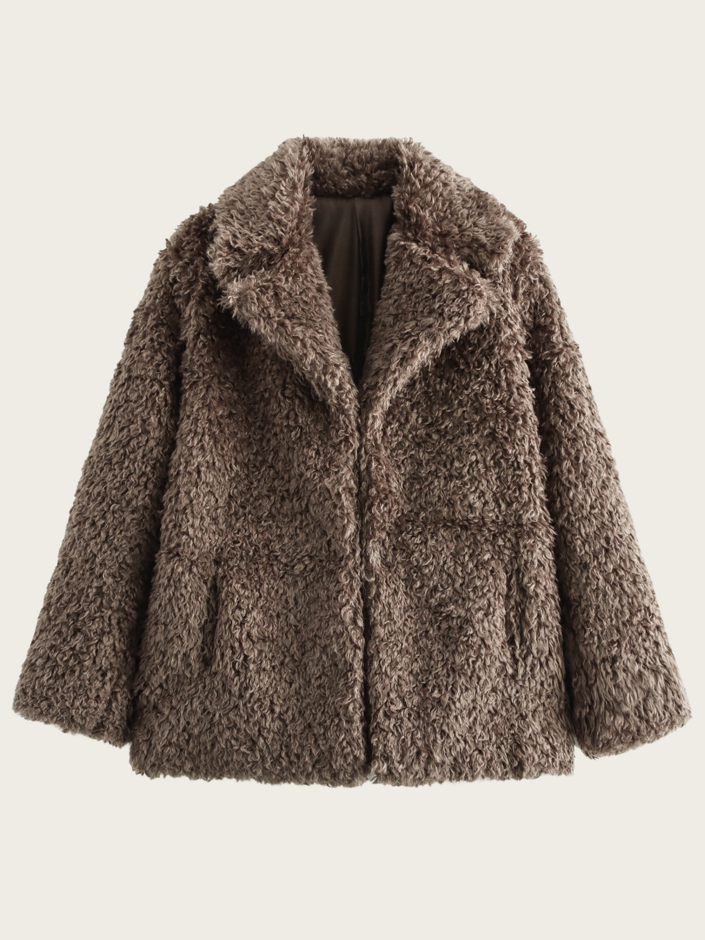 Chaqueta de peluche de mujer con solapa clasica - Rosaura