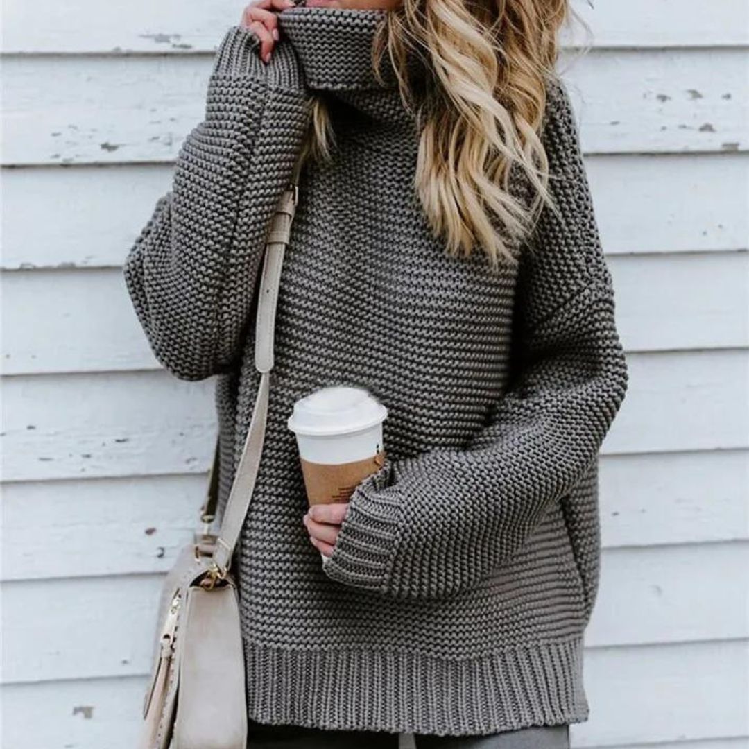 Kia - Jersey de punto grueso con cuello alto