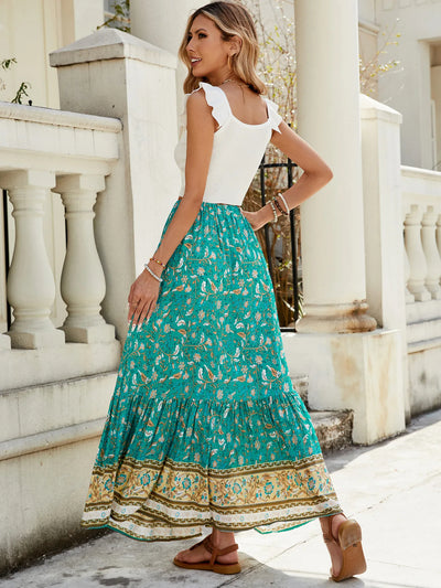 Falda mujer cintura alta con abertura estilo veraniego - Liora