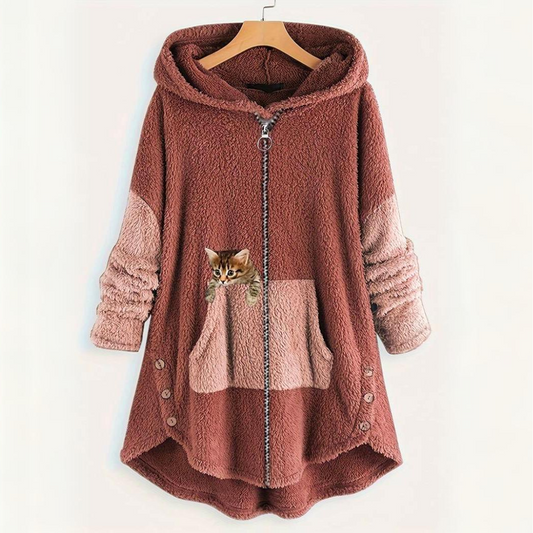 Loes - Sudadera con capucha Warm Fluffy Cat