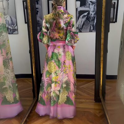 Lara - Lujoso vestido largo de satén italiano