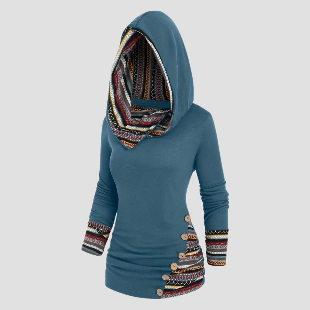 Marja - Sudadera con capucha para mujer de estilo boho