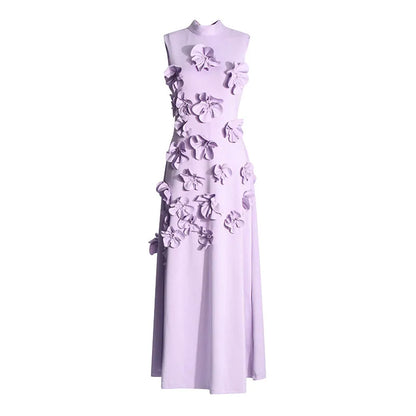 Lena - Vestido largo rosa con flores