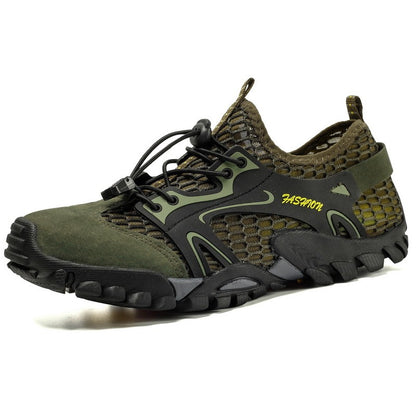 Zapatillas trekking hombre suela antideslizante malla negra - Altus