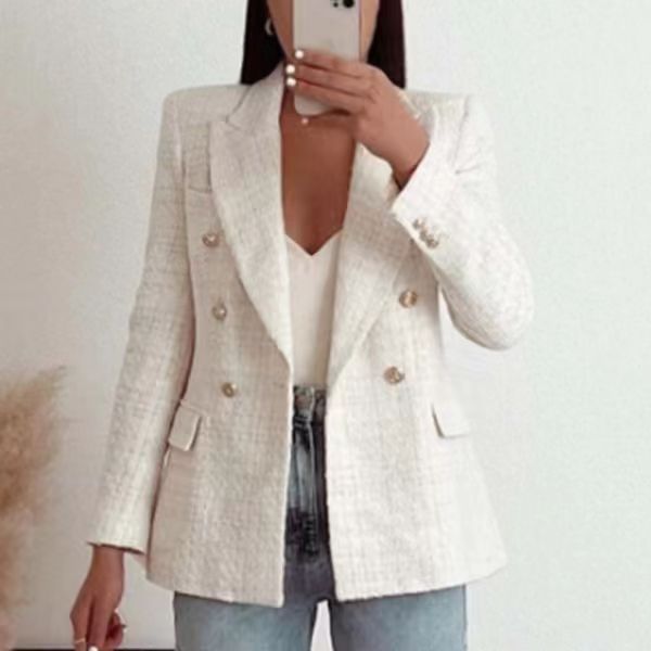 Nanette - Blazer estructurado de mujer con tapeta de doble botón