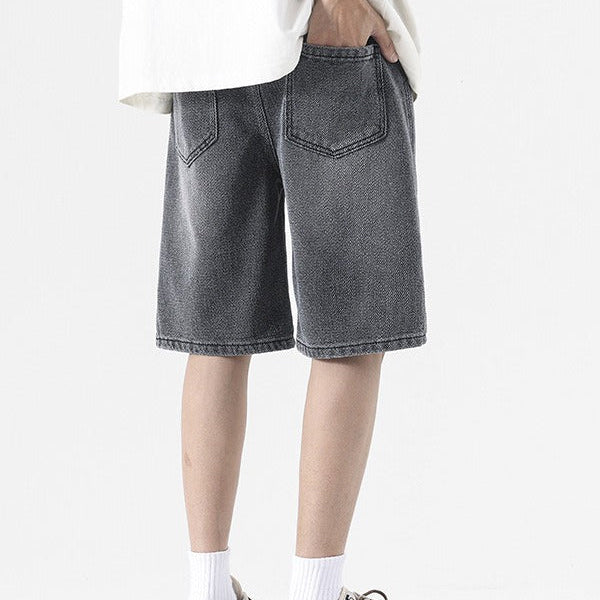 Pantalones cortos para hombre denim lavado con estilo holgado - Matías