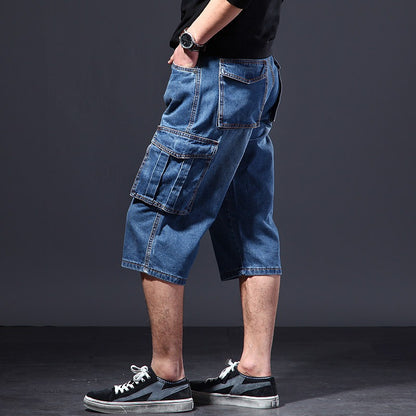 Pantalones cortos para hombre denim multibolsillo estilo cargo - Damián