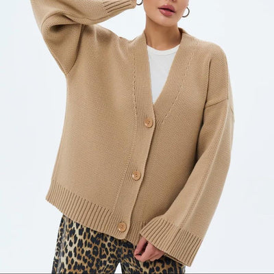 Cárdigan para mujer tejido grueso de corte relajado - Uveris