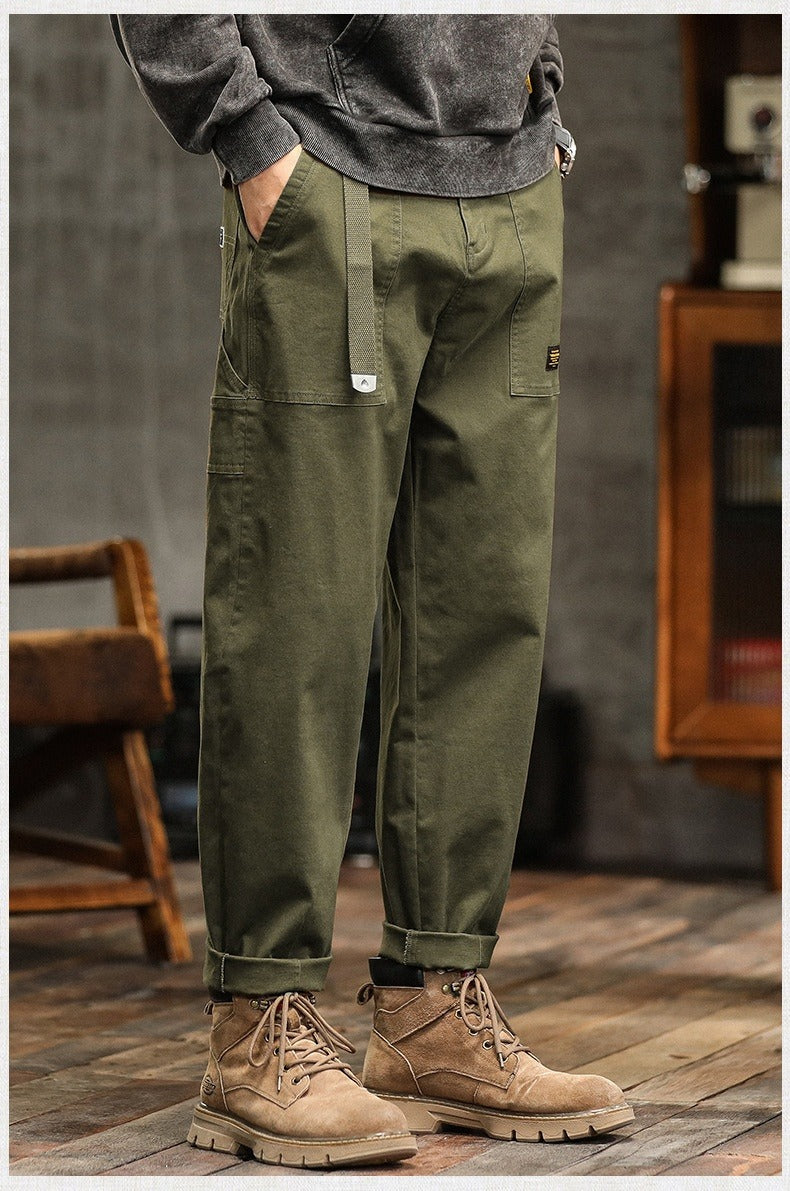 Pantalón casual hombre algodón resistente estilo cargo recto - Marcos