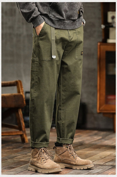 Pantalón casual hombre algodón resistente estilo cargo recto - Marcos