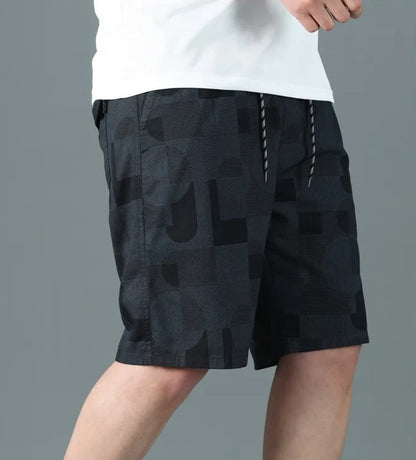 Bermuda hombre algodón estampado geométrico estilo relajado - Mateo