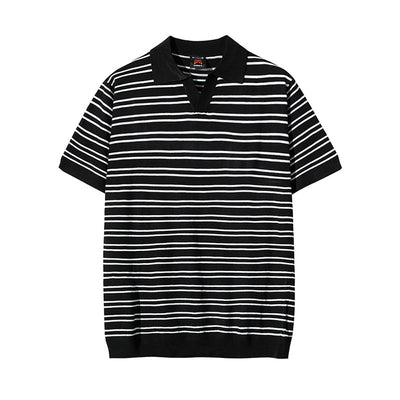 Polo para hombre de algodón rayado estilo casual relajado - Mateo