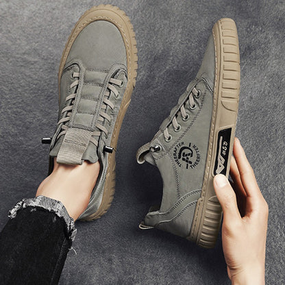 Zapatillas casuales hombre tela transpirable gris mate - Lior