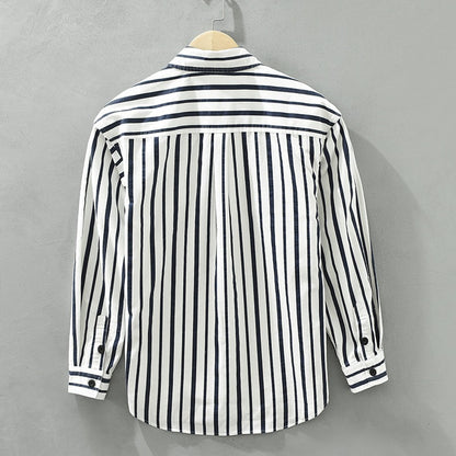 Camisa casual para hombre de algodón a rayas estilo relajado - Damián
