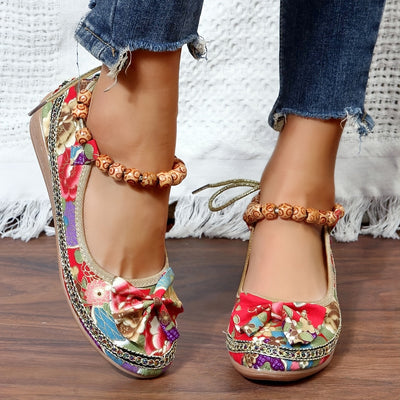 Pia - Zapatos planos de mujer con estampado floral