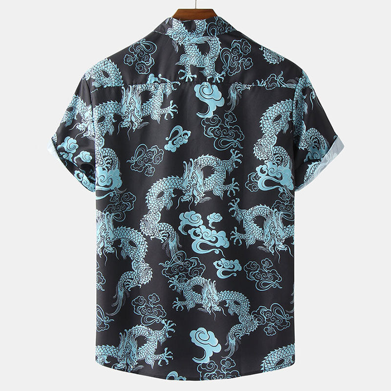 Elegante camisa de manga corta para hombre con diseño floral