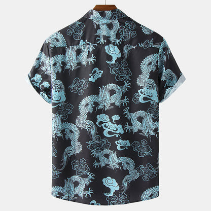 Elegante camisa de manga corta para hombre con diseño floral