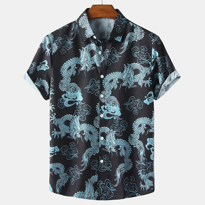 Elegante camisa de manga corta para hombre con diseño floral