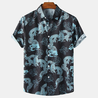 Elegante camisa de manga corta para hombre con diseño floral