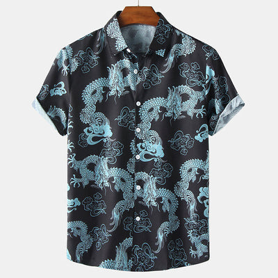 Elegante camisa de manga corta para hombre con diseño floral