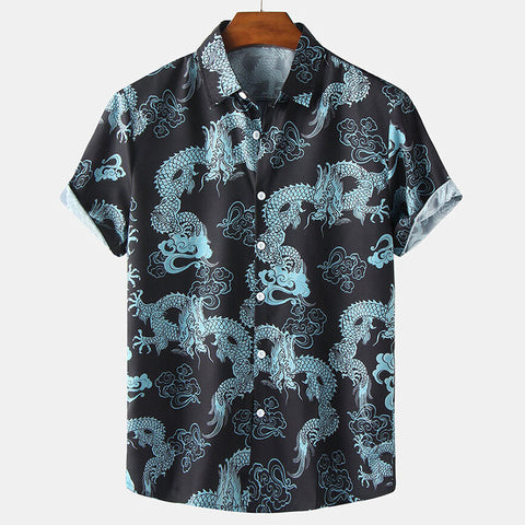Elegante camisa de manga corta para hombre con diseño floral