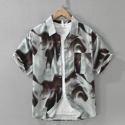 Camisa casual hombre estampado abstracto corte regular - Mateo