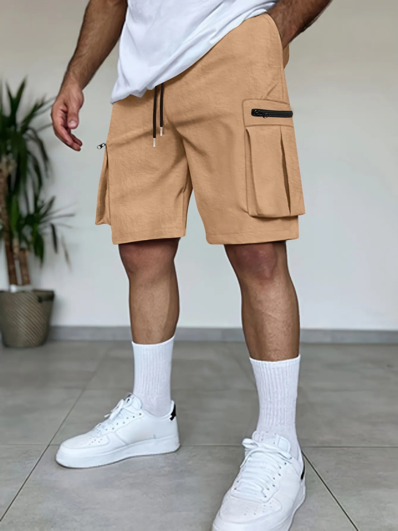 Pantalones cortos cargo hombre bolsillos utilitarios color terracota - Dakar