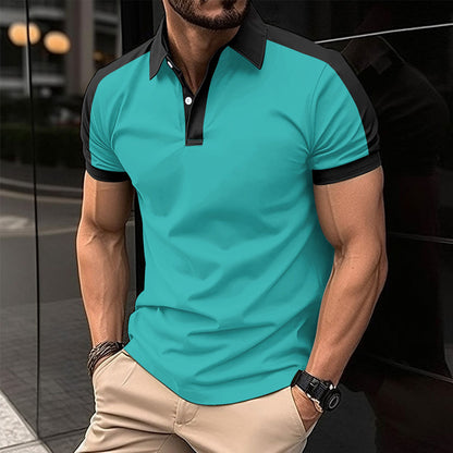 Camisa de negocios de manga corta para hombre Polo informal veraniego