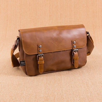 Bolso bandolera para hombre cuero sintético hebillas vintage - Mateo