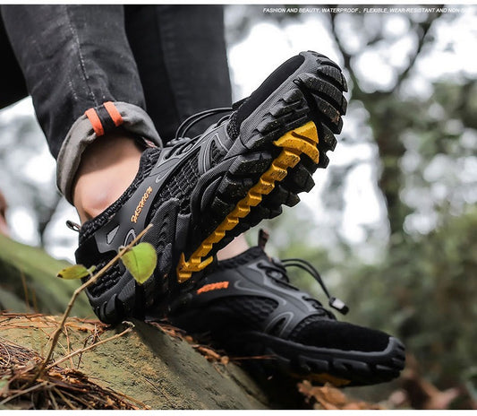 Zapatillas trekking hombre suela antideslizante malla negra - Altus