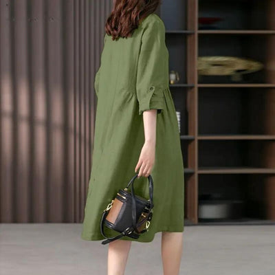 Juliette - Vestido camisero con tapeta de botones y bolsillo en el pecho