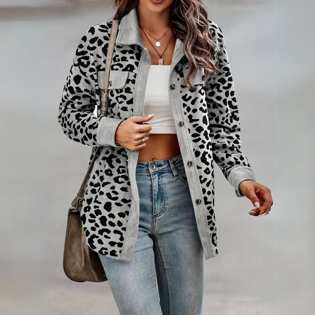 Toos - Chaqueta chic estampado leopardo Mujer