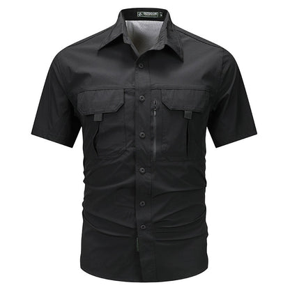 Camisa manga corta hombre poliéster técnico estilo utilitario - Mateo