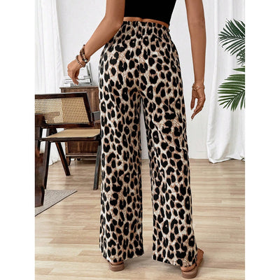 Pantalones anchos para mujer con estampado leopardo estilo casual - Camila