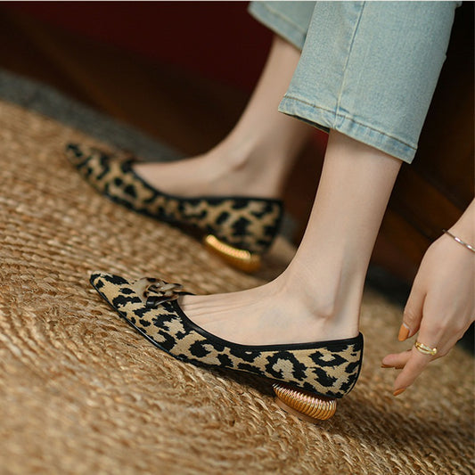 Zapatos bajos mujer punta fina estampado - Mirella