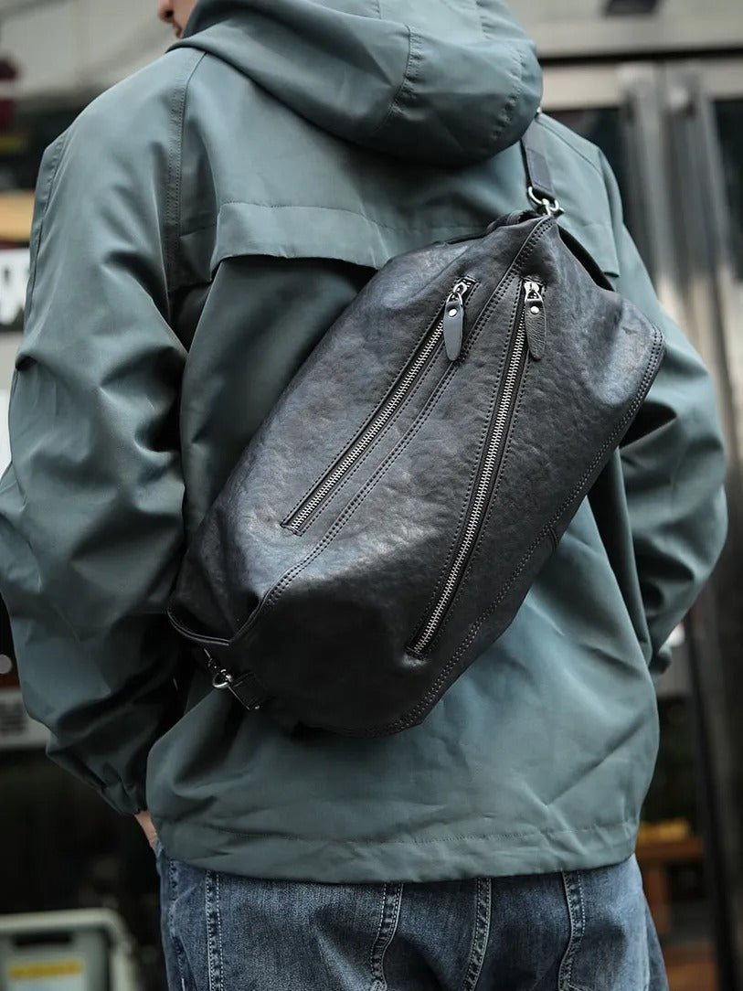 Mochila hombre con cremalleras diagonales estilo urbano - Gael