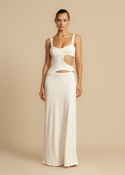 Nora - Vestido blanco ajustado de moda
