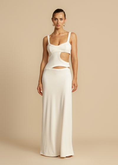 Nora - Vestido blanco ajustado de moda