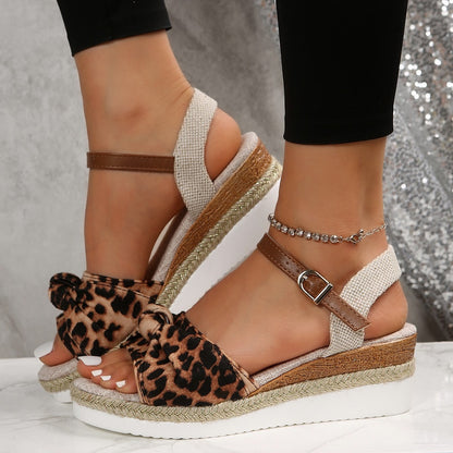Sandalias plataforma mujer punta abierta yute denim - Isela