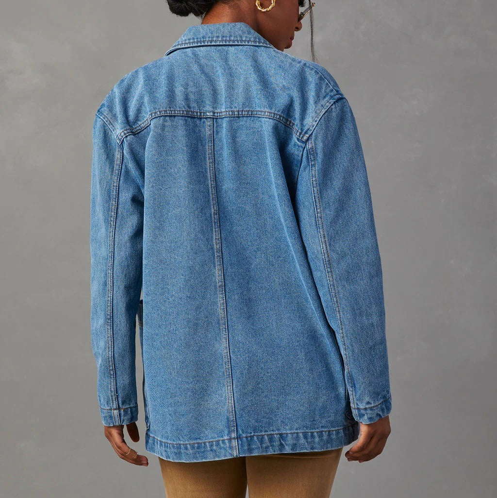 Chaqueta mujer denim lavado estilo blazer - Yalina