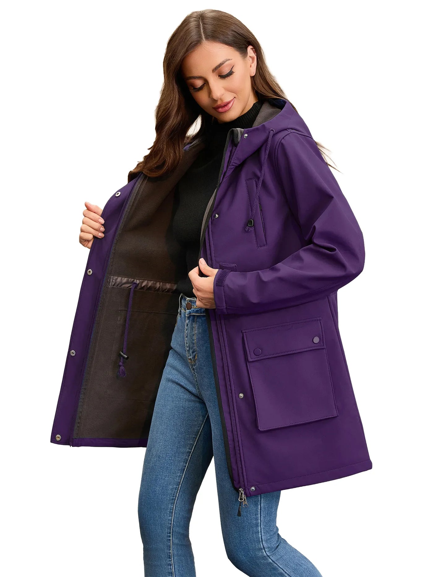 Chaqueta softshell impermeable con capucha para mujer - Elina
