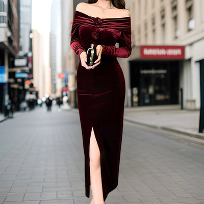 Arianna - Elegante vestido largo con abertura