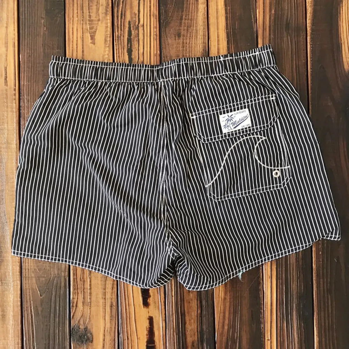 Bañador hombre corto rayas verticales azul y blanco - Oceanix