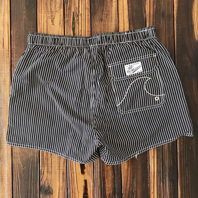 Bañador hombre corto rayas verticales azul y blanco - Oceanix