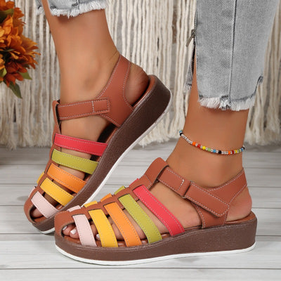 Sandalias mujer casual multicolor con tiras cruzadas y suela cómoda - Nayeli