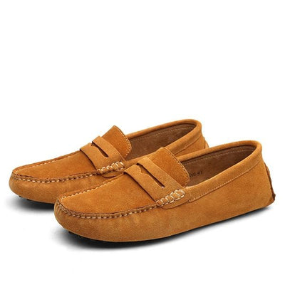 Mocasines hombre gamuza genuina estilo casual azul petróleo - Larkstone