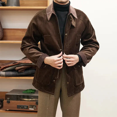 Lujosa chaqueta de pana para caballero estilo de otoño - Robinson