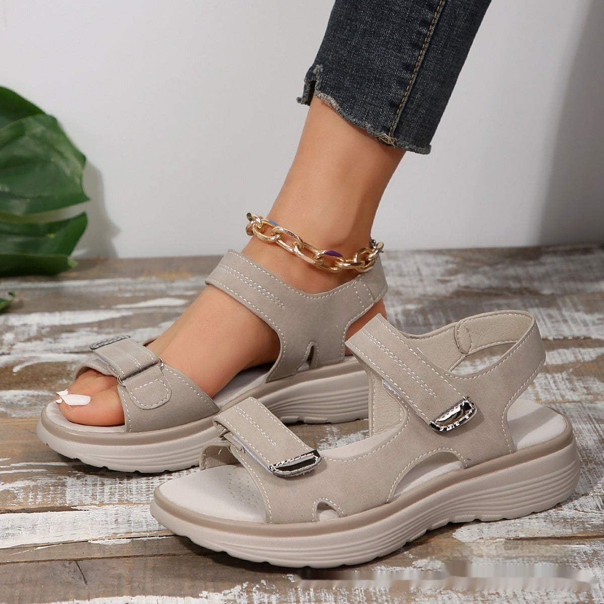 Sandalias plataforma para mujer diseño ergonómico estilo casual - Laura