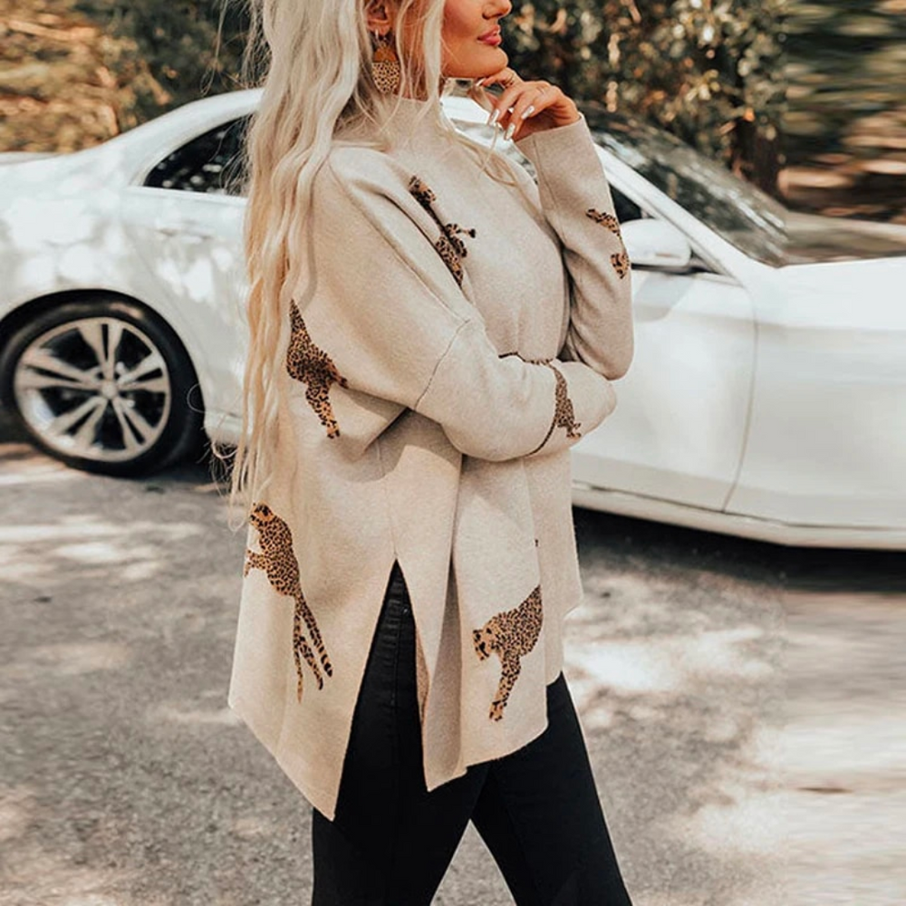 Chiara - Cálido y único jersey de leopardo